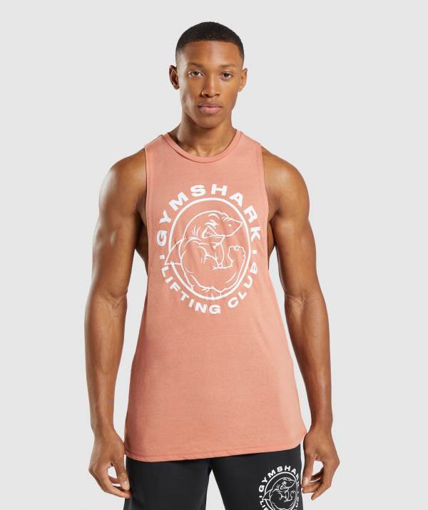 Panske Tielko Gymshark Legacy Drop Arm Ruzove | OQ6957403